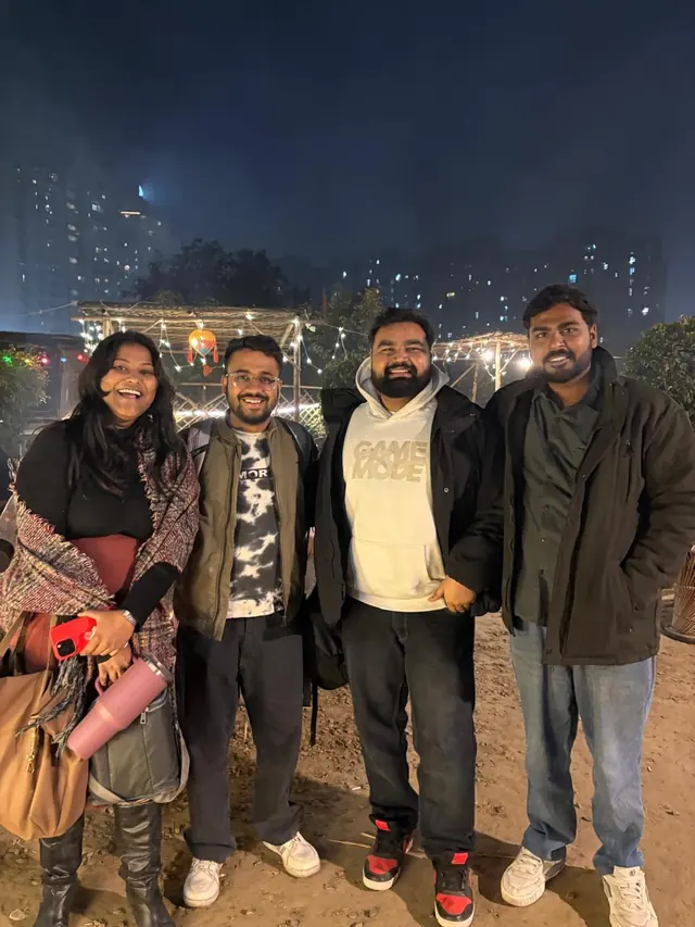 Aman and friends at an outdoor event