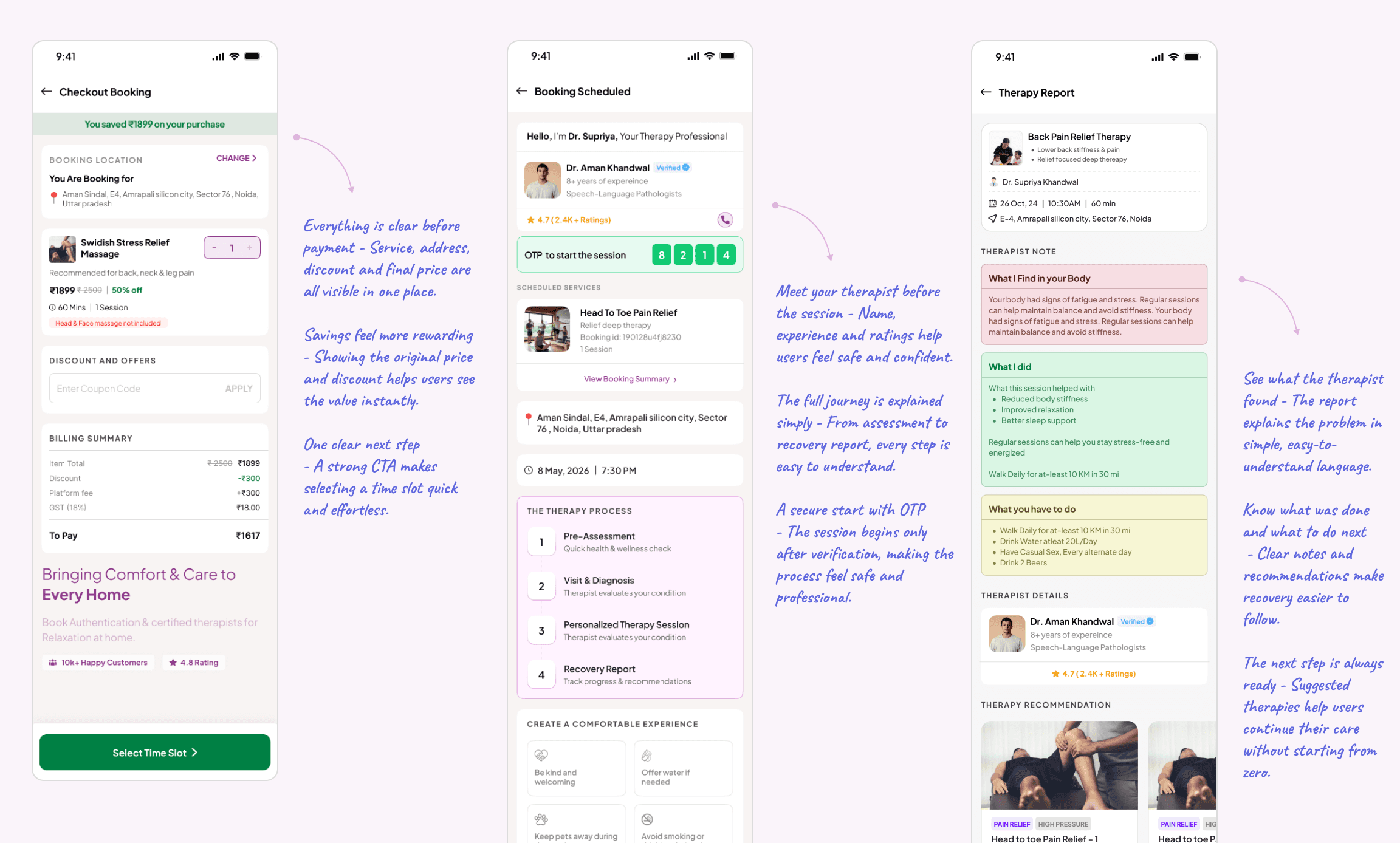 Soulthing customer app design panel 2